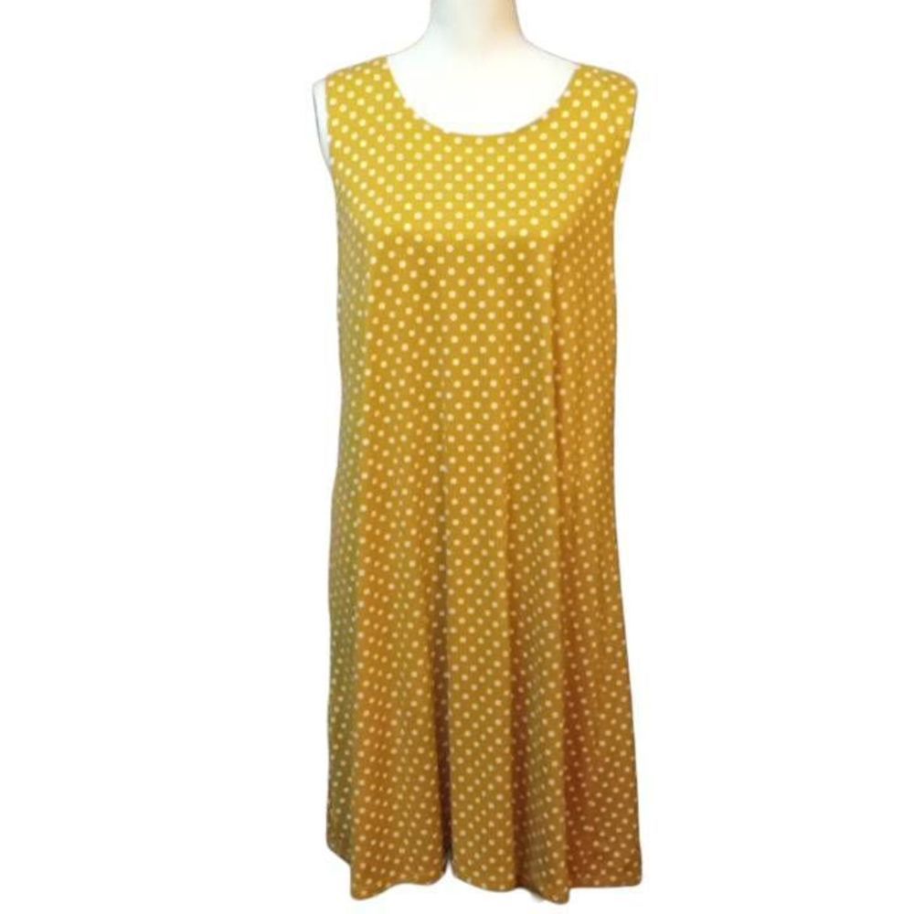 Golden Brown‎ White Polka Dot Knee Length Summer Weight Dress